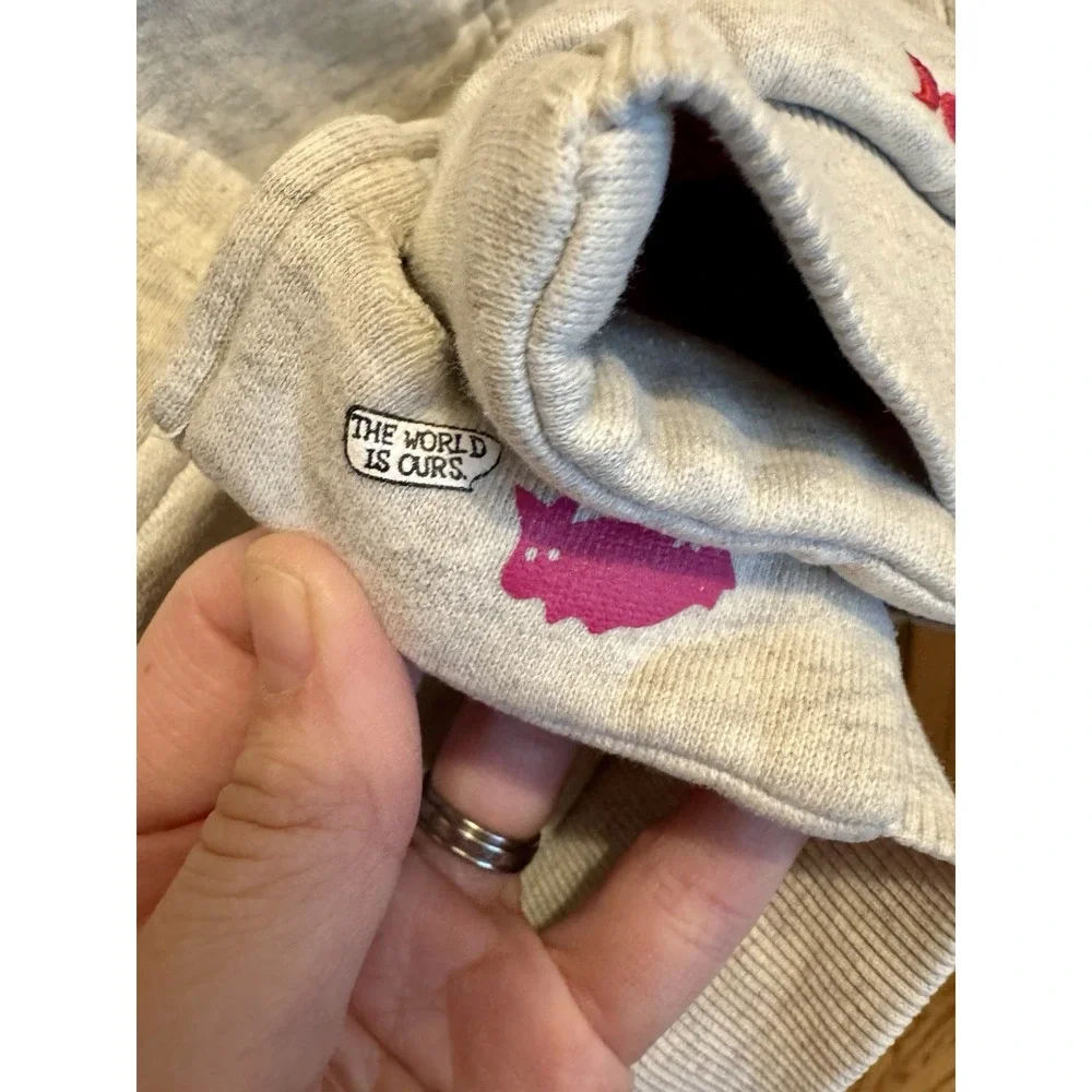 Hurley Girls XL Hoodie Jacket Fleece Lined‎ Gray Pink Removable Hood Comfy Warm